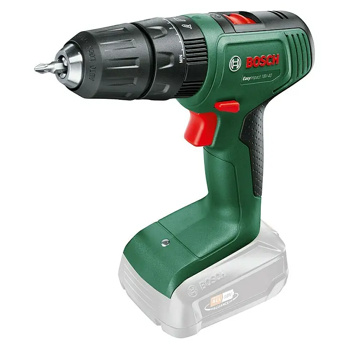 Bosch 18 V Power for All Akku-Schlagbohrschrauber EasyImpact 18V-40 - 18 V, Ohne Akku, Leerlaufdrehzahl: 430 U/min - 1.630 U/min - Diagonale Ansicht