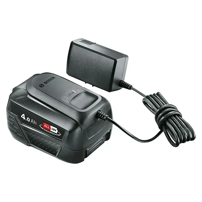 Bosch 18 V Power for All Akku & Ladegerät Starter-Set - 18 V, 1 Akku, 4 Ah - Diagonale Ansicht