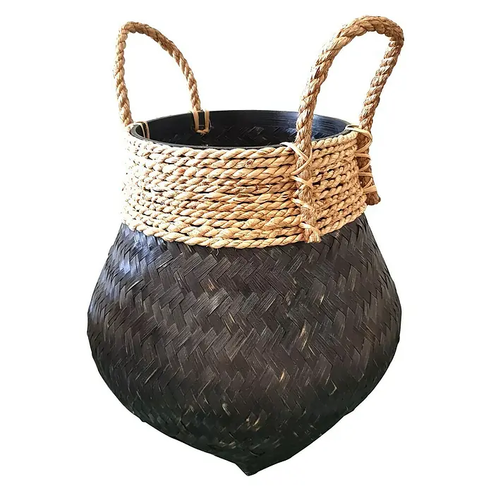 Ukrasna košara - Siva boja, Ø x V: 25 x 37,5 cm - Pogled sprijeda