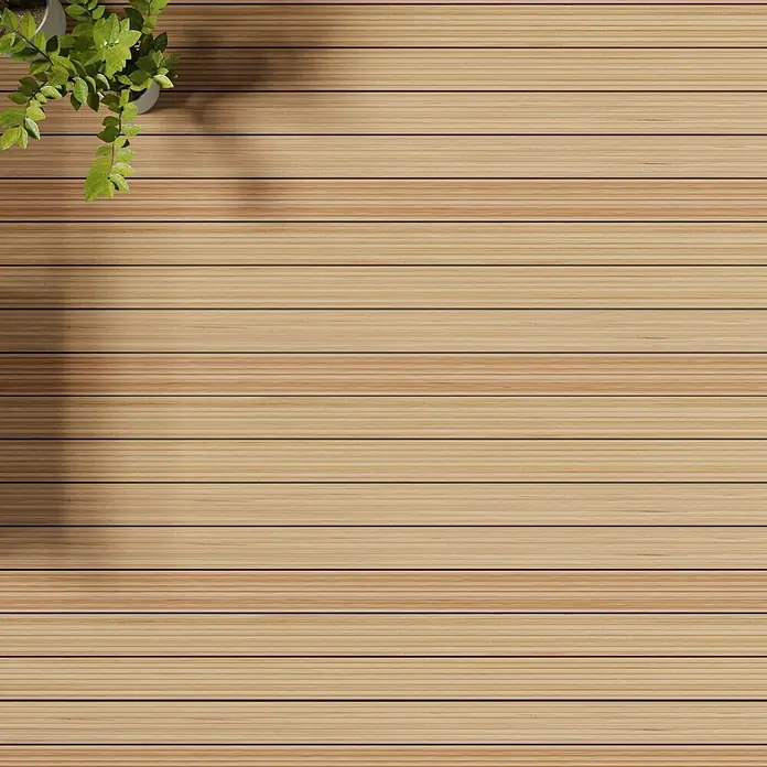 Terrassendiele - 300 x 14,3 x 2,7 cm, Lärche, Beidseitig geriffelt - Stimmungsaufnahme