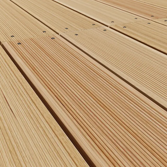 Terrassendiele - 200 x 14,3 x 2,7 cm, Lärche, Beidseitig geriffelt - Stimmungsaufnahme
