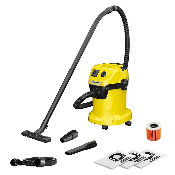 Kärcher Nass-Trockensauger WD 3 P V-17/4/20 - 1.000 W, 17 l - Diagonale Ansicht