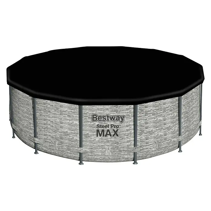 Bestway Bazen Steel Pro MAX - 15.232 l, Sive boje, Ø x V: 427 x 122 cm - Pogled sprijeda