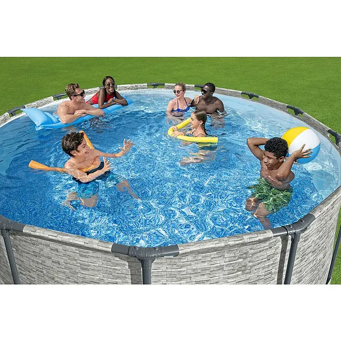 Bestway Bazen Steel Pro MAX - 15.232 l, Sive boje, Ø x V: 427 x 122 cm - Proizvod u upotrebi