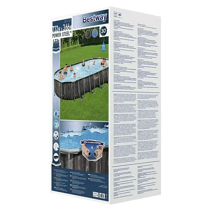 Bestway Set za ovalni bazen - D x Š x V: 732 x 366 x 122 cm, 20.241 l - Dijagonalni pogled