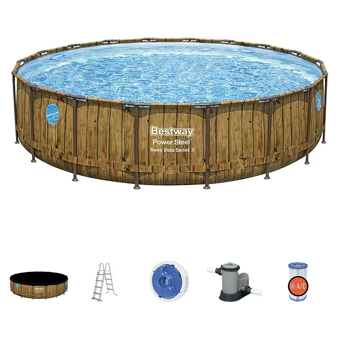 Bestway Bazen sa priborom Power Steel Swim Vista - Ø x V: 549 x 122 mm, 23.062 l - Skica