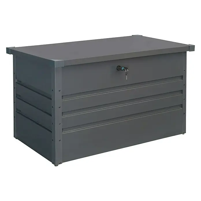 Gardol Garten-Aufbewahrungsbox - L x B x H: 94 x 53 x 60 cm, Anthrazit, Metall - Diagonale Ansicht