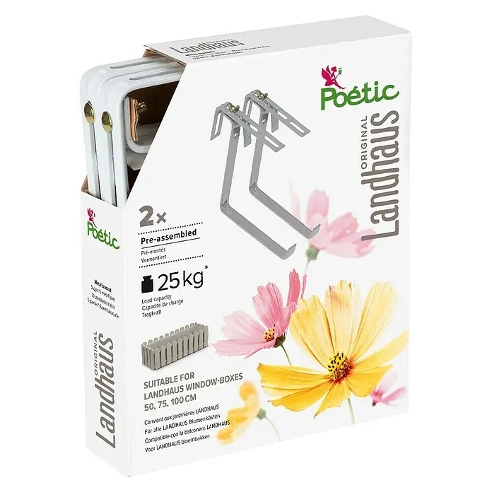 Poétic Blumenkastenhalter - Weiß, 2 Stk. - Diagonale Ansicht