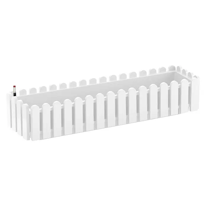 Poétic Landhaus Bewässerungsbalkonkasten Aqua Comfort - Max. Außenlänge: 75 cm, Weiß - Diagonale Ansicht