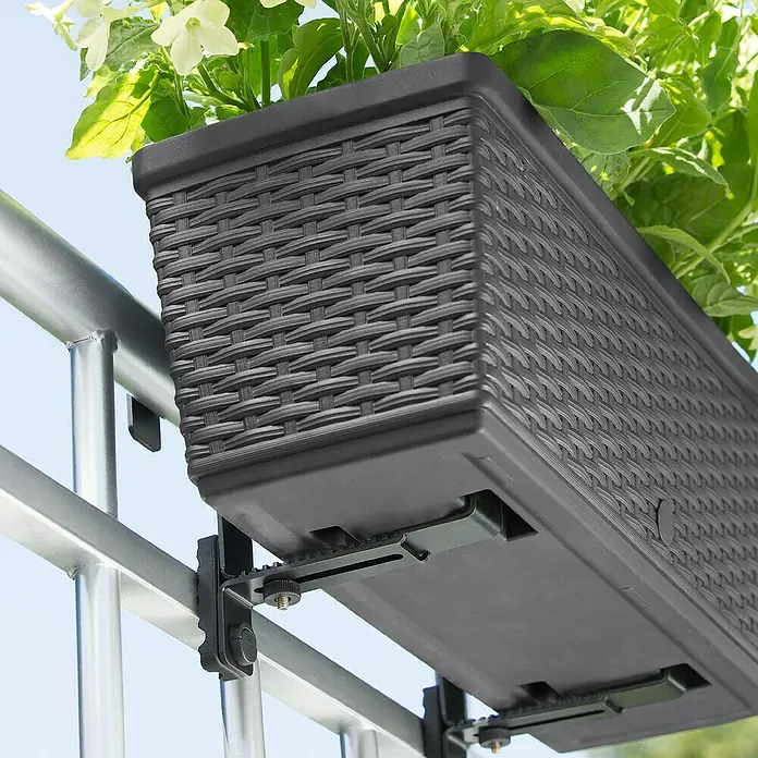 Poétic Casa Mesh Balkonkastenhalter - Anthrazit, Fertig montiert, 2 Stk. - Detailaufnahme