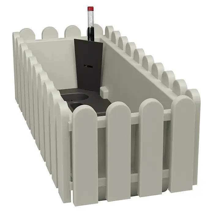 Poétic Landhaus Bewässerungsbalkonkasten Aqua Comfort - Max. Außenlänge: 50 cm, Grau - Diagonale Ansicht