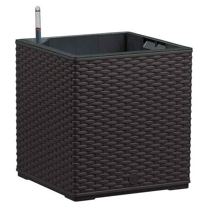 Poétic Casa Mesh Pflanzkasten - Außenmaß (L x B x H): 30 x 30 x 31 cm, Kunststoff, Granit - Diagonale Ansicht