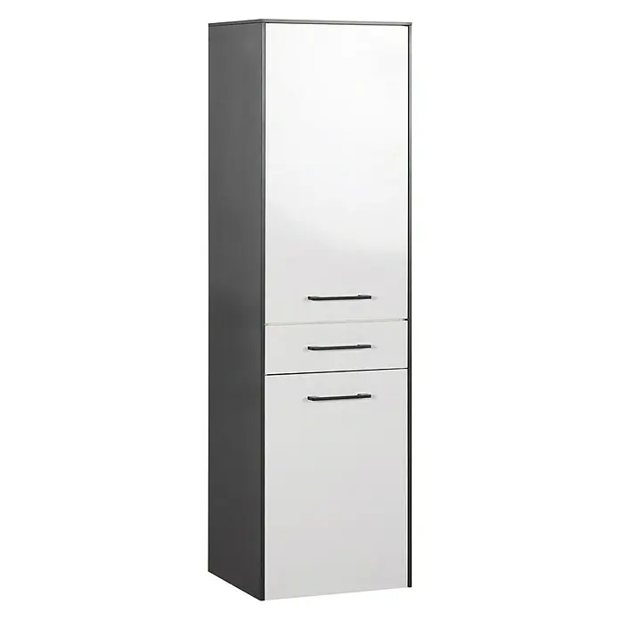 Optifit OPTIpremio 2400 Hoge kast Medium - 42 x 34,8 x 148 cm, Wit - Diagonaal zicht