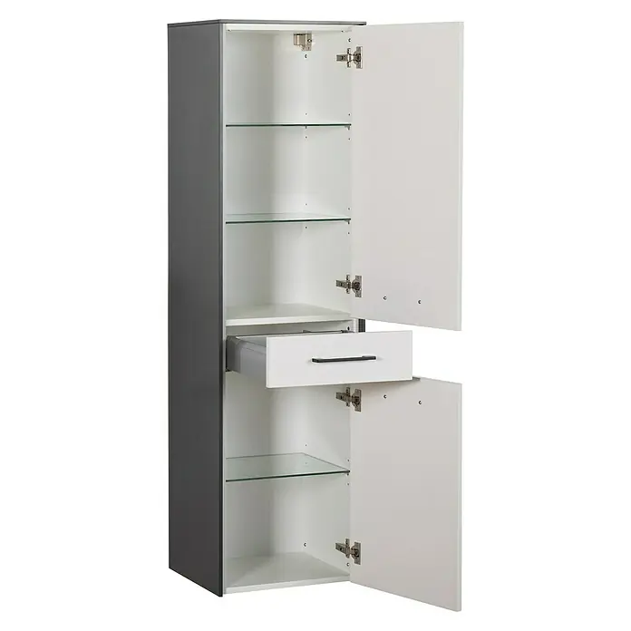 Optifit OPTIpremio 2400 Hoge kast Medium - 42 x 34,8 x 148 cm, Wit - Diagonaal zicht