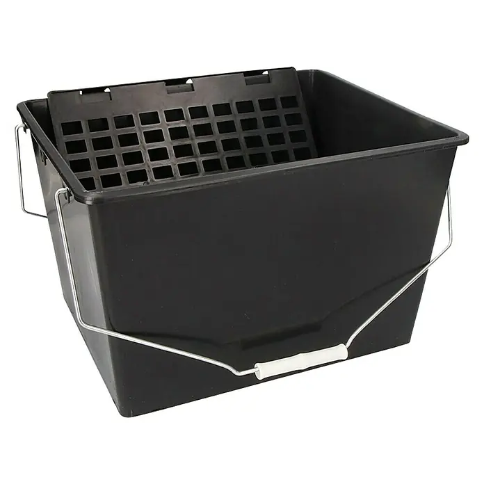Cubeta para pintura con rejilla - 16 l, Plástico, Negro - Vista angular