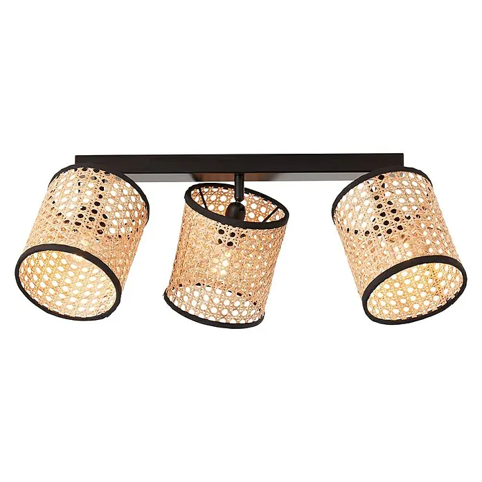 Brilliant Wiley Deckenstrahler - 42 W, L x B x H: 13 x 49 x 21 cm, Schwarz, E14, 3 Stk. - Vorderansicht