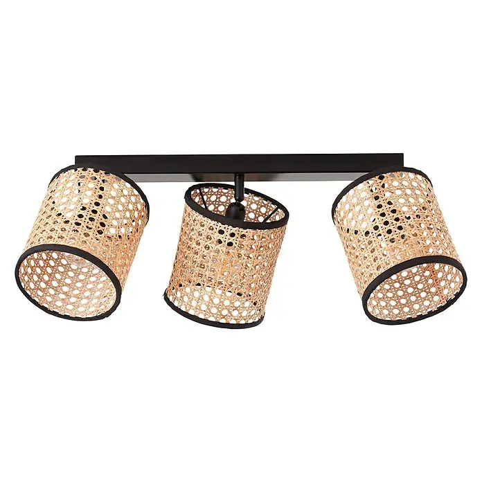 Brilliant Wiley Deckenstrahler - 42 W, L x B x H: 13 x 49 x 21 cm, Schwarz, E14, 3 Stk. - Vorderansicht