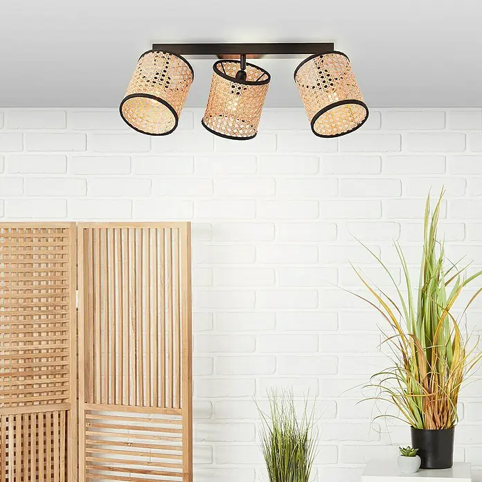 Brilliant Wiley Deckenstrahler - 42 W, L x B x H: 13 x 49 x 21 cm, Schwarz, E14, 3 Stk. - Stimmungsaufnahme