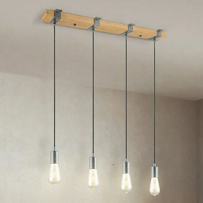 Home Sweet Home Pendelleuchte Delton - L x B x H: 70 x 14 x 140 cm, Anzahl Leuchtmittel: 4 Stk. - Bildausschnitt