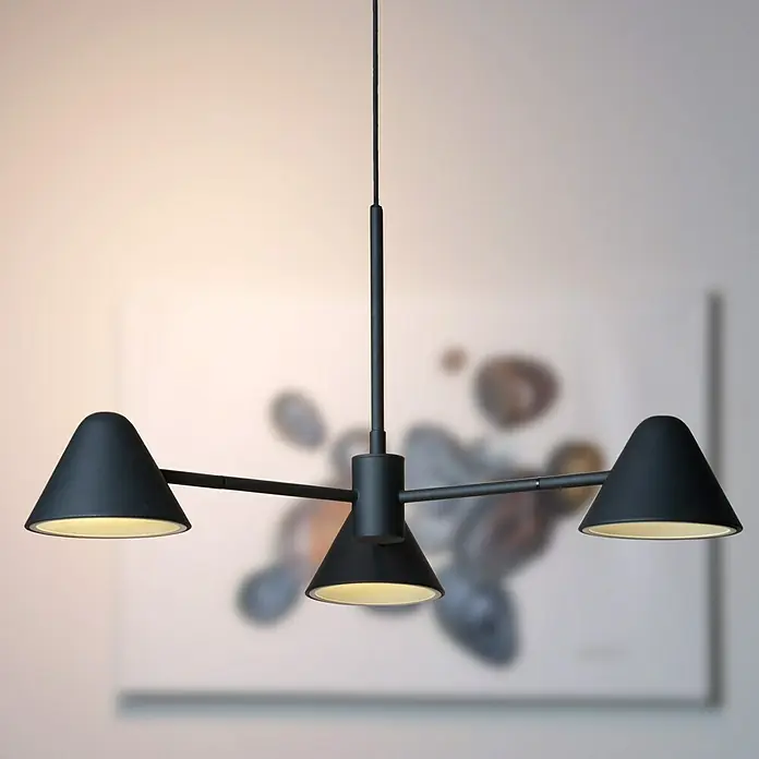 Lucide Devon LED-Pendelleuchte - Höhe: 65 cm, Schwarz - Bildausschnitt