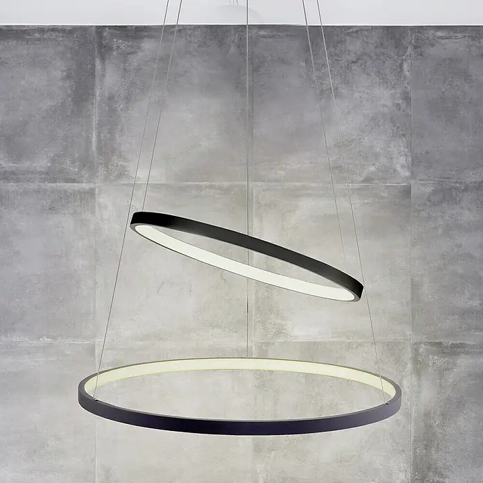 LeuchtenDirekt LED-Pendelleuchte rund Circle - L x B x H: 50 x 50 x 120 cm - Bildausschnitt