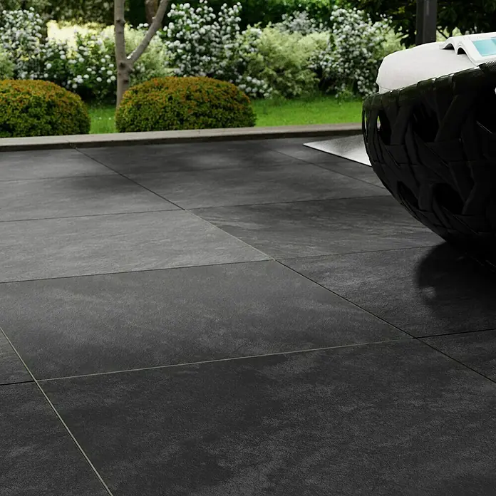 Terrassenfliese Atakama - 59,3 x 59,3 x 2 cm, Grau, Matt - Stimmungsaufnahme