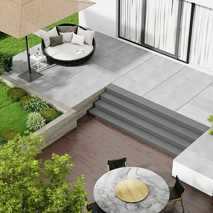 Terrassenfliese Metropolis 2.0 - 59,7 x 119,7 x 2 cm, Light Grey, Matt - Stimmungsaufnahme