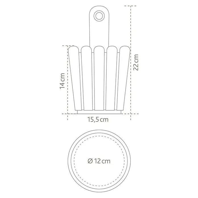 Poétic Landhaus Fässchen - Seidengrau, Durchmesser: 15 cm - Skizze