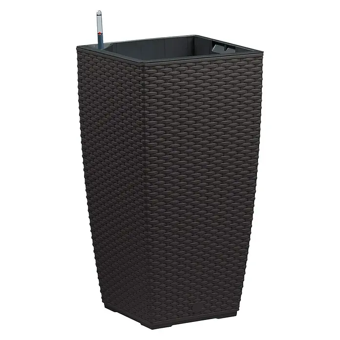 Poétic Casa Mesh Pflanzensäule - Außenmaß (L x B x H): 30 x 30 x 57 cm, Kunststoff, Granit - Diagonale Ansicht