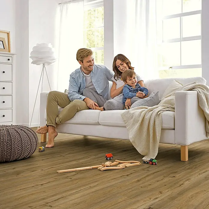 Decolife Vinylboden Comfort Rustic Oak - 1.220 x 185 x 10,5 mm, Landhausdiele - Stimmungsaufnahme