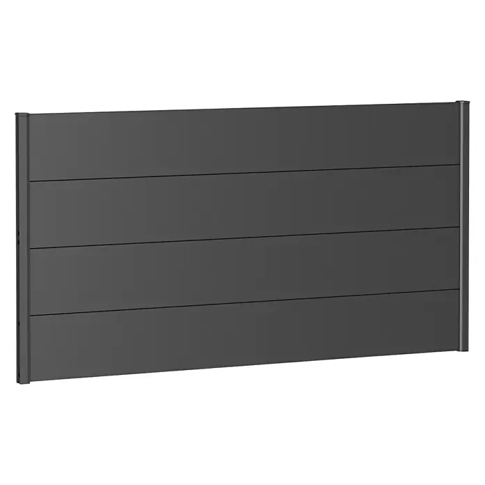 Biohort Sichtschutzelement - 180 x 90 cm, Stahl, Dunkelgrau Metallic - Diagonale Ansicht
