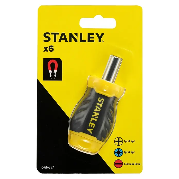 Stanley Vergaser Schraubendreher Stubby 0-66-357 - 8 -tlg. - Vorderansicht