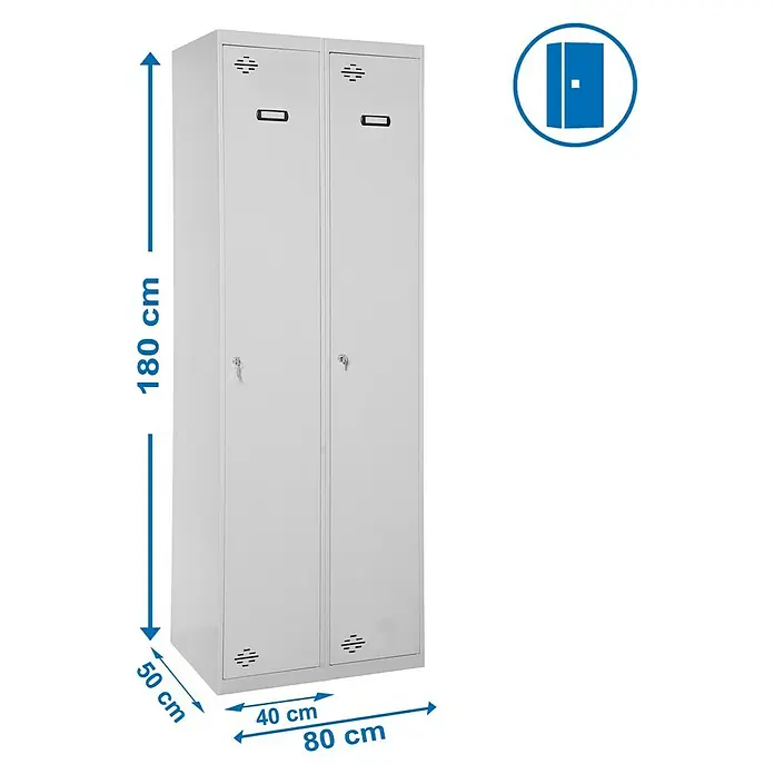 Simonrack Simonlocker Taquilla Prof. Single-Divider - L x An x Al: 50 x 80 x 180 cm, Número de puertas: 2 ud. - Dibujo técnico