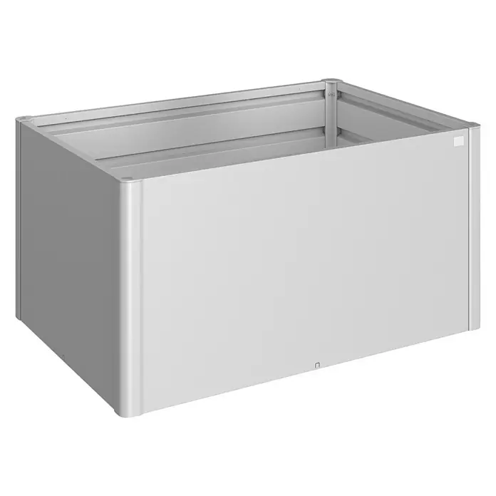 Biohort Hochbeet - L x B x H: 102 x 152 x 77 cm, Stahl, Silber Metallic - Diagonale Ansicht