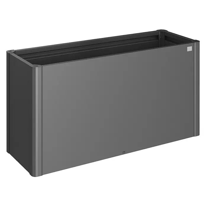 Biohort Hochbeet - L x B x H: 53 x 152 x 77 cm, Stahl, Dunkelgrau Metallic - Diagonale Ansicht