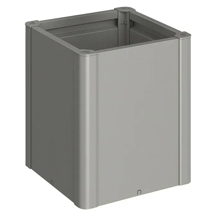 Biohort Hochbeet Belvedere - L x B x H: 53 x 53 x 61 cm, Quarzgrau Metallic, Stahl - Diagonale Ansicht