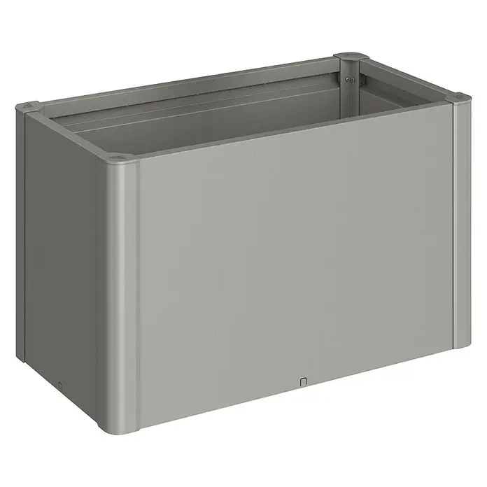 Biohort Hochbeet Belvedere - L x B x H: 53 x 102 x 61 cm, Quarzgrau Metallic, Stahl - Diagonale Ansicht