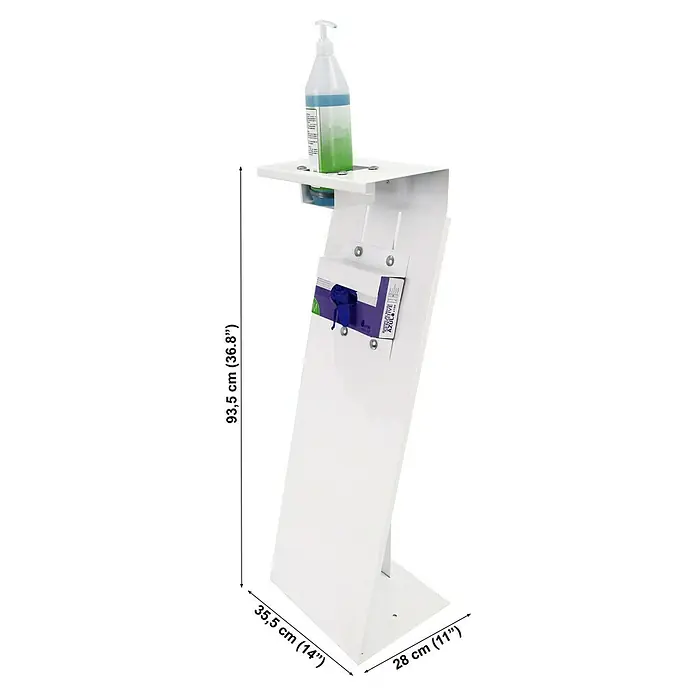 Simonrack Dispensador de pie - Blanco, Acero, Altura: 93,5 cm - Dibujo técnico