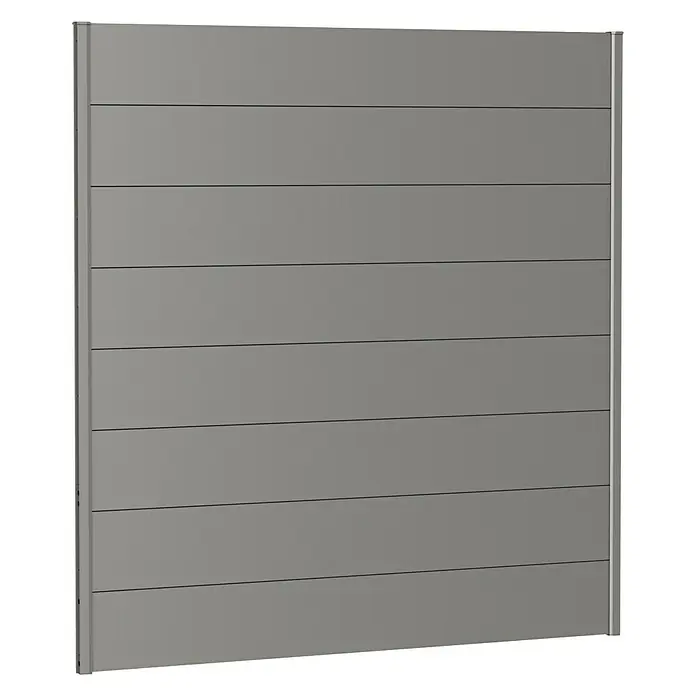 Biohort Sichtschutzelement - B x H: 180 x 180 cm, Stahl, Quarzgrau Metallic - Diagonale Ansicht