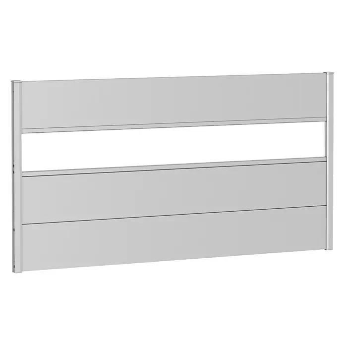 Biohort Sichtschutzelement - B x H: 180 x 90 cm, Kunststoff, Silber Metallic - Diagonale Ansicht