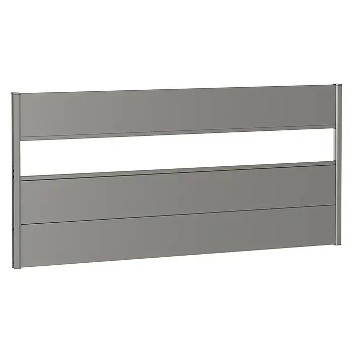 Biohort Sichtschutzelement - B x H: 200 x 90 cm, Kunststoff, Quarzgrau Metallic - Diagonale Ansicht