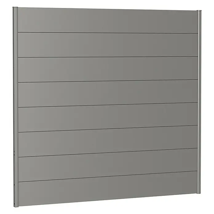 Biohort Sichtschutzelement - B x H: 200 x 180 cm, Stahl, Quarzgrau Metallic - Diagonale Ansicht