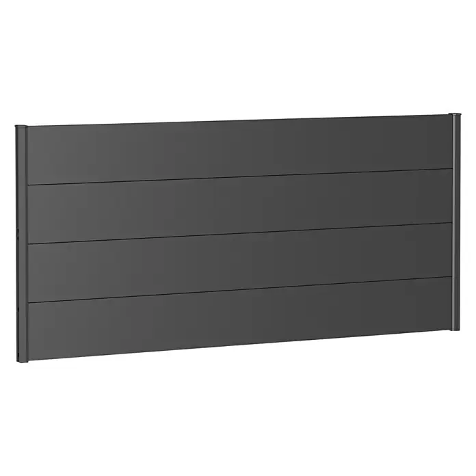 Biohort Sichtschutzelement - 200 x 90 cm, Stahl, Dunkelgrau Metallic - Diagonale Ansicht