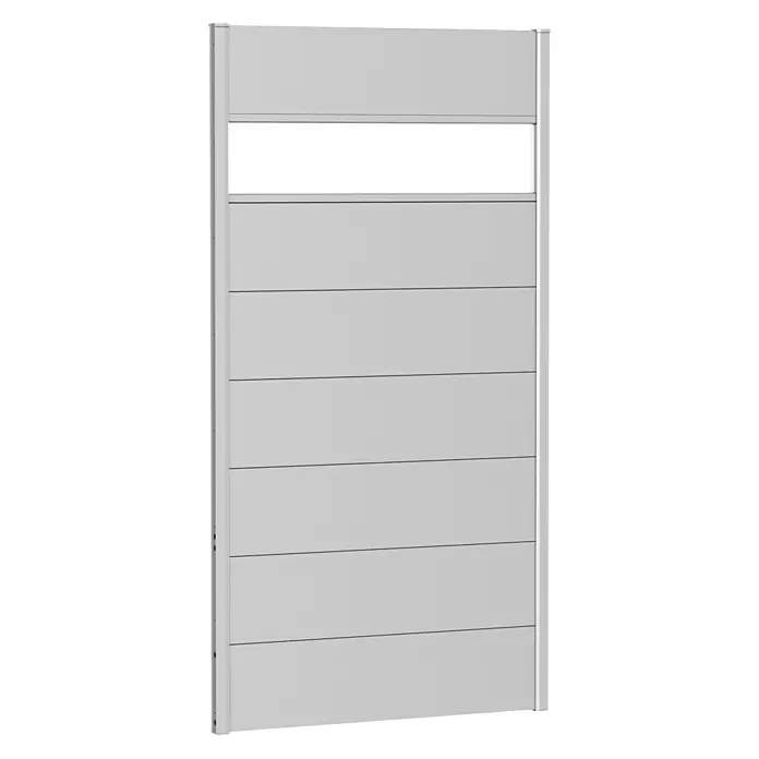Biohort Sichtschutzelement - B x H: 100 x 180 cm, Silber Metallic - Diagonale Ansicht