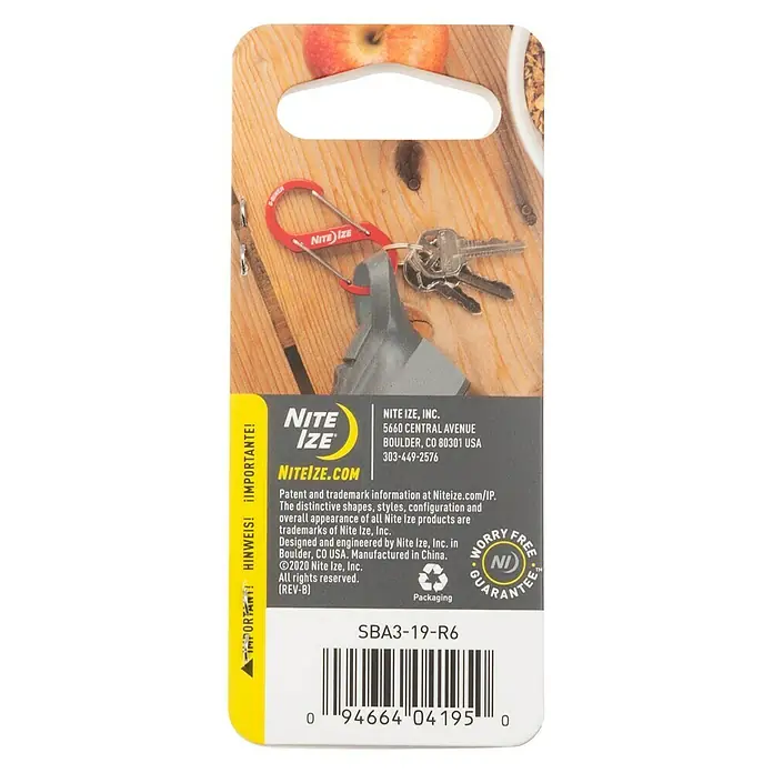 Nite Ize Doppelkarabiner - 69 x 31 mm, Metall, Orange - Rückansicht