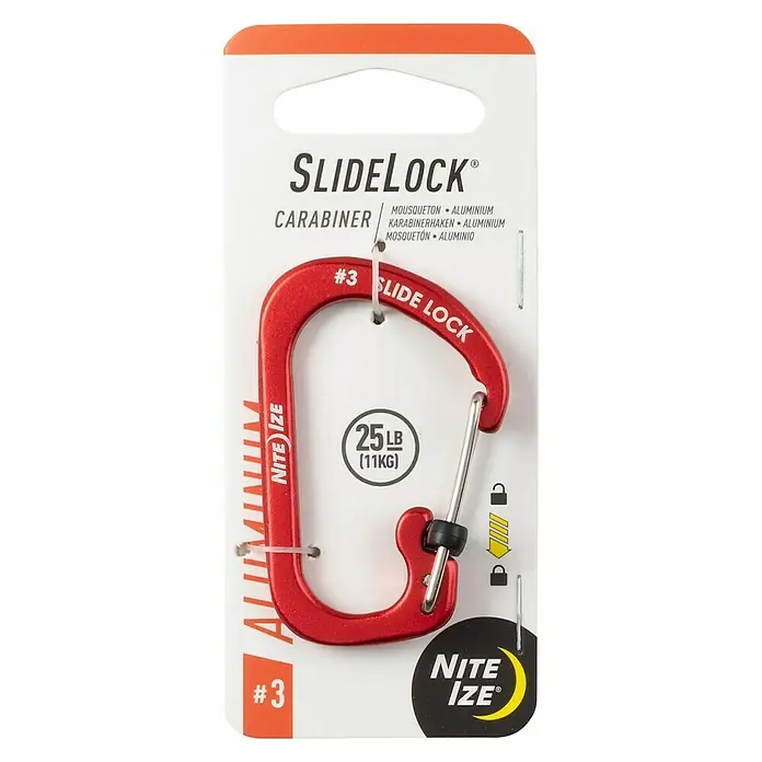 Nite Ize Karabinerhaken - 58 x 38 mm, Metall, Rot, Zugfestigkeit: 11 kg - Vorderansicht