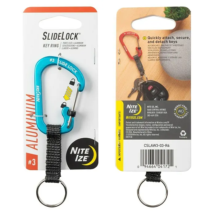 Nite Ize Karabinerhaken Slidelock Key Ring - Blau - Ansicht von oben