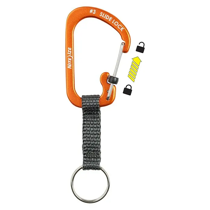 Nite Ize Karabinerhaken Slidelock Key Ring - Orange - Ansicht von oben