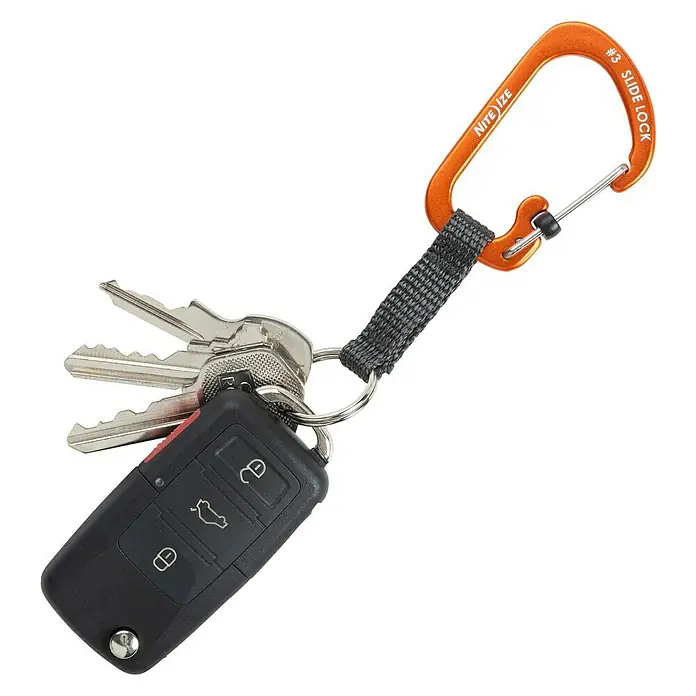 Nite Ize Karabinerhaken Slidelock Key Ring - Orange - Diagonale Ansicht