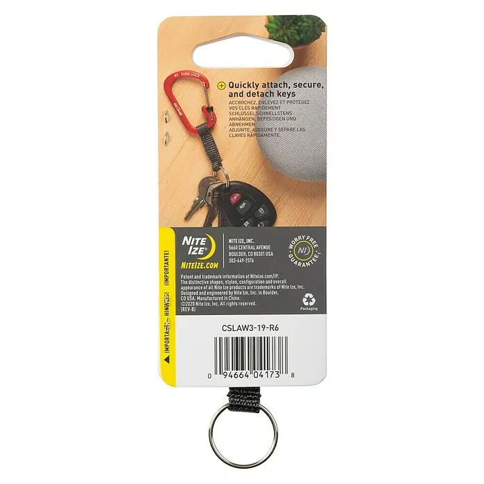 Nite Ize Karabinerhaken Slidelock Key Ring - Orange - Rückansicht